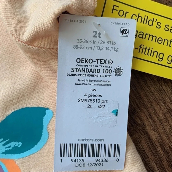 Carter’s 4-Piece Pajamas Set Toddler 2T New - Picture 3 of 7